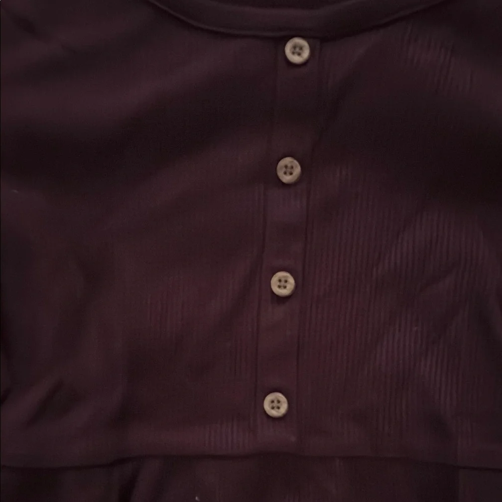 Burgundy Long Sleeve GAP Dress with Buttons
